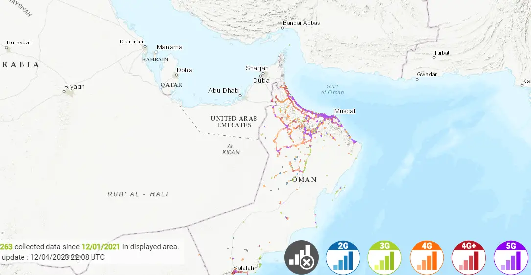 Omantel coverage map